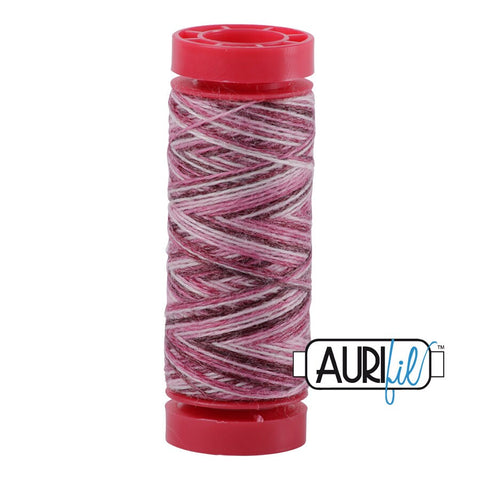 Aurifil LANA WOOL 8006 Vinegar Raspberry Purple Pink Variegated 12 Weight Wt 50 Meters 54 Yards Spool Quilt Wool Quilting Thread