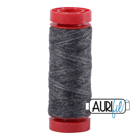 Aurifil LANA WOOL 8011 Graphite Dark Grey Gray Variegated 12 Weight Wt 50 Meters 54 Yards Spool Quilt Wool Quilting Thread