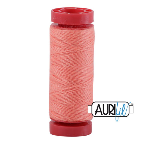 Aurifil LANA WOOL 8212 Coral Orange 12 Weight Wt 50 Meters 54 Yards Spool Quilt Wool Quilting Thread