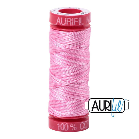 AURIFIL 3660 Bubblegum Pink Variegated Mako 12 Weight Wt 50 Meters 54 Yards Spool Quilt Cotton Quilting Thread