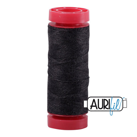 Aurifil LANA WOOL 8080 Smoke Dark Grey Charcoal 12 Weight Wt 50 Meters 54 Yards Spool Quilt Wool Quilting Thread