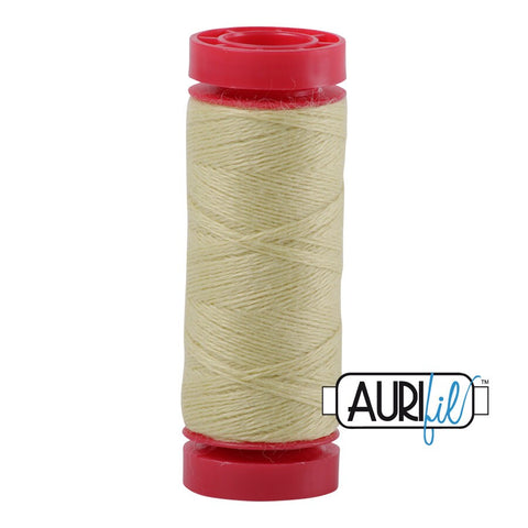 Aurifil LANA WOOL 8112 Key Lime Yellow 12 Weight Wt 50 Meters 54 Yards Spool Quilt Wool Quilting Thread