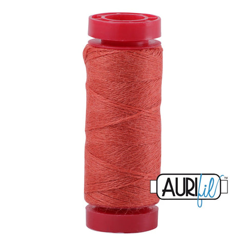 Aurifil LANA WOOL 8215 Salmon Orange Coral 12 Weight Wt 50 Meters 54 Yards Spool Quilt Wool Quilting Thread