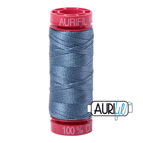 AURIFIL 1126 Blue Grey MAKO 12 Weight Wt 54 Yards Spool Quilt Cotton Quilting Thread