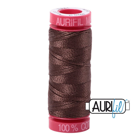 AURIFIL 1285 Medium Bark Brown MAKO 12 Weight Wt 54 Yards Spool Quilt Cotton Quilting Thread