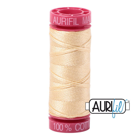 AURIFIL 2105 Champagne Yellow MAKO 12 Weight Wt 54 Yards Spool Quilt Cotton Quilting Thread