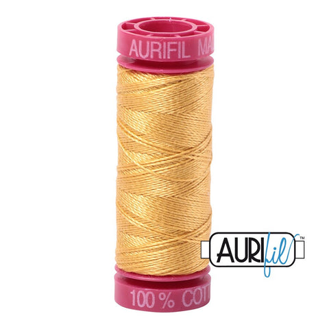 AURIFIL 2134  Spun Gold MAKO 12 Weight Wt 54 Yards Spool Quilt Cotton Quilting Thread