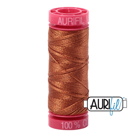 AURIFIL 2155 Cinnamon Rust Orange MAKO 12 Weight Wt 54 Yards Spool Quilt Cotton Quilting Thread