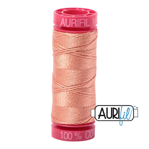 AURIFIL 2215 Peach Orange MAKO 12 Weight Wt 54 Yards Spool Quilt Cotton Quilting Thread