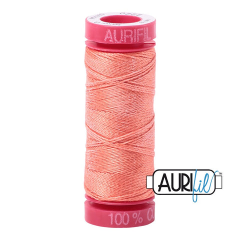 AURIFIL 2220 Light Salmon Coral Orange MAKO 12 Weight Wt 54 Yards Spool Quilt Cotton Quilting Thread