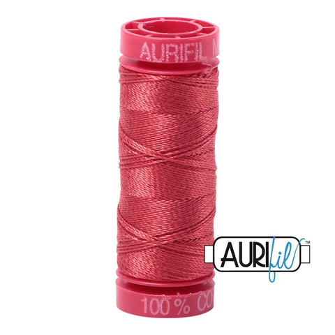 AURIFIL 2230 Red Peony MAKO 12 Weight Wt 54 Yards Spool Quilt Cotton Quilting Thread