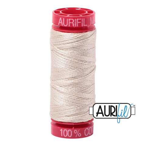 AURIFIL 2310 Light Beige Cream Neutral MAKO 12 Weight Wt 54 Yards Spool Quilt Cotton Quilting Thread