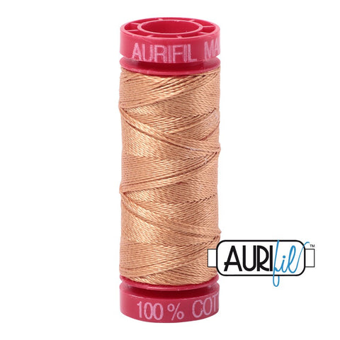 AURIFIL 2320 Light Toast Gold  MAKO 12 Weight Wt 54 Yards Spool Quilt Cotton Quilting Thread