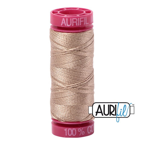 AURIFIL 2326 Sand Light Brown Tan MAKO 12 Weight Wt 54 Yards Spool Quilt Cotton Quilting Thread