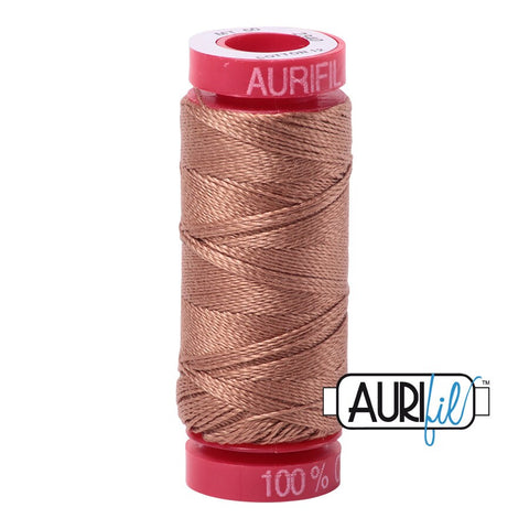 AURIFIL 2340 Cafe Au Lait Brown MAKO 12 Weight Wt 54 Yards Spool Quilt Cotton Quilting Thread