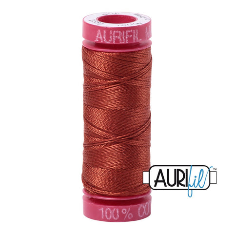 AURIFIL 2350 Copper Red Rust MAKO 12 Weight Wt 54 Yards Spool Quilt Cotton Quilting Thread