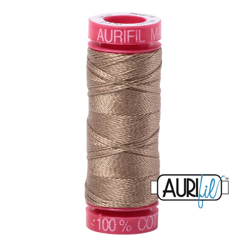 AURIFIL 2370 Sandstone Tan Brown MAKO 12 Weight Wt 54 Yards Spool Quilt Cotton Quilting Thread