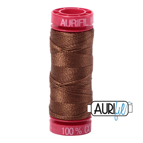 AURIFIL 2372 Dark Antique Gold Deep Golden Brown Bark MAKO 12 Weight Wt 54 Yards Spool Quilt Cotton Quilting Thread