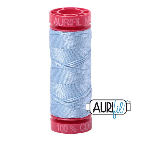 AURIFIL 2715 Robins Egg Blue MAKO 12 Weight Wt 54 Yards Spool Quilt Cotton Quilting Thread