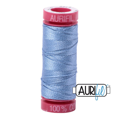 AURIFIL 2720 Light Delft Blue MAKO 12 Weight Wt 54 Yards Spool Quilt Cotton Quilting Thread