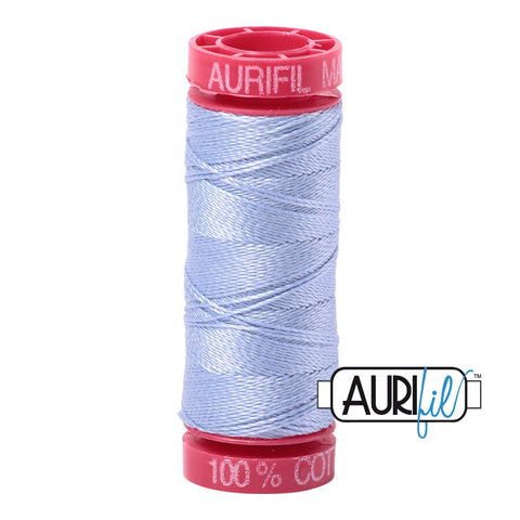 AURIFIL 2770 Very Light Delft Blue MAKO 12 Weight Wt 54 Yards Spool Quilt Cotton Quilting Thread