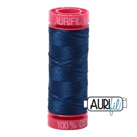 AURIFIL 2783 Medium Delft Blue MAKO 12 Weight Wt 54 Yards Spool Quilt Cotton Quilting Thread