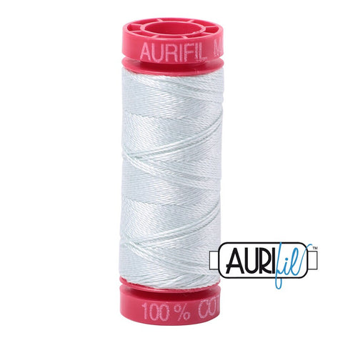 AURIFIL 2800 Mint Ice Blue Gray Grey MAKO 12 Weight Wt 54 Yards Spool Quilt Cotton Quilting Thread