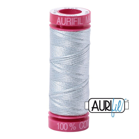 AURIFIL 2846 Iceberg Blue Light Grey Gray MAKO 12 Weight Wt 54 Yards Spool Quilt Cotton Quilting Thread