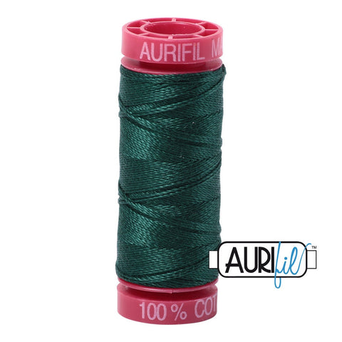 AURIFIL 2885 Medium Spruce Green MAKO 12 Weight Wt 54 Yards Spool Quilt Cotton Quilting Thread