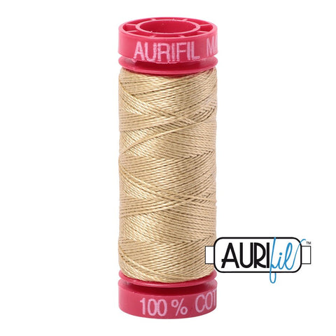 AURIFIL 2915 Very Light Brass MAKO 12 Weight Wt 54 Yards Spool Quilt Cotton Quilting Thread