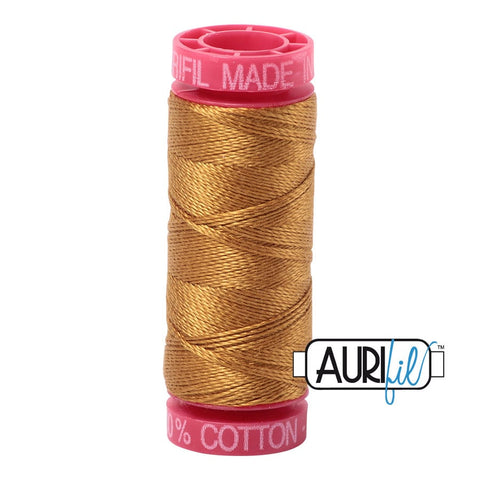 AURIFIL 2975 Brass Gold MAKO 12 Weight Wt 54 Yards Spool Quilt Cotton Quilting Thread