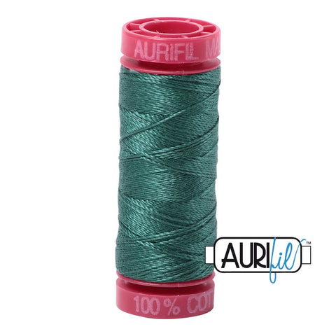 AURIFIL 4129 Turf Green MAKO 12 Weight Wt 54 Yards Spool Quilt Cotton Quilting Thread