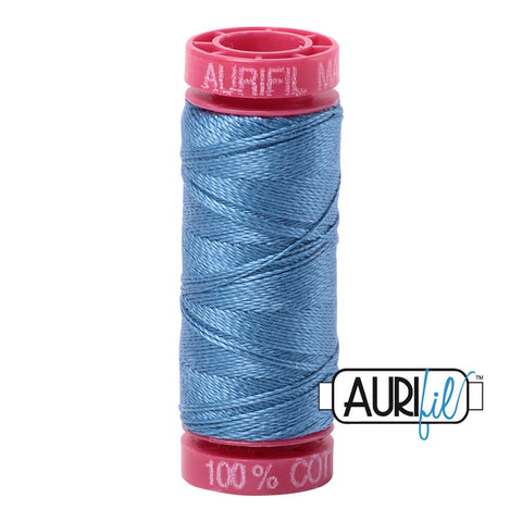 AURIFIL 4140 Wedgewood Blue MAKO 12 Weight Wt 54 Yards Spool Quilt Cotton Quilting Thread