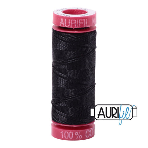 AURIFIL 4241 Very Dark Grey Soft Black MAKO 12 Weight Wt 54 Yards Spool Quilt Cotton Quilting Thread