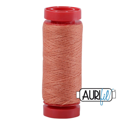 Aurifil LANA WOOL 8210 Light Salmon Orange Coral 12 Weight Wt 50 Meters 54 Yards Spool Quilt Wool Quilting Thread