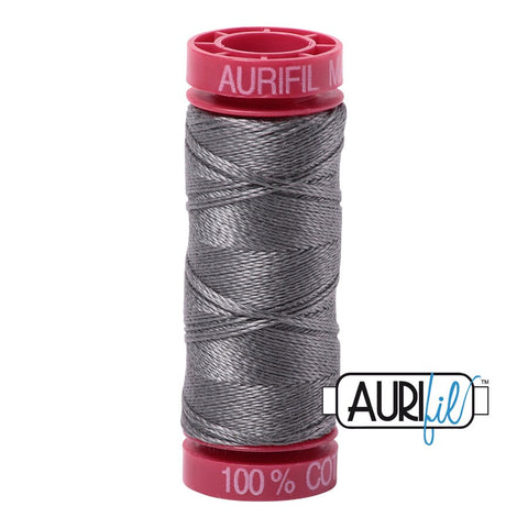 AURIFIL 5004 Grey Smoke MAKO 12 Weight Wt 54 Yards Spool Quilt Cotton Quilting Thread