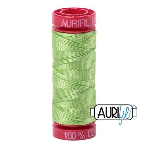 AURIFIL 5017 Shining Green Lime MAKO 12 Weight Wt 54 Yards Spool Quilt Cotton Quilting Thread