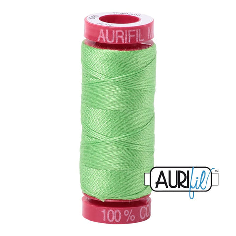 AURIFIL 6737 Shamrock Green MAKO 12 Weight Wt 54 Yards Spool Quilt Cotton Quilting Thread