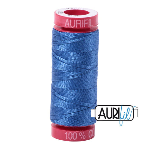 AURIFIL 6738 Peacock Blue MAKO 12 Weight Wt 54 Yards Spool Quilt Cotton Quilting Thread