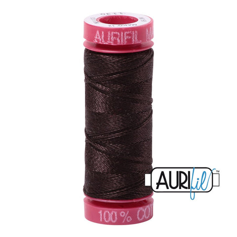 AURIFIL 1130 Very Dark Bark Brown MAKO 12 Weight Wt 54 Yards Spool Quilt Cotton Quilting Thread