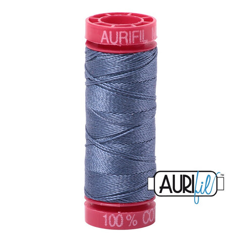 AURIFIL 1248 Grey Gray Blue MAKO 12 Weight Wt 54 Yards Spool Quilt Cotton Quilting Thread