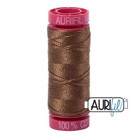 AURIFIL 1318 Dark Sandstone Brown MAKO 12 Weight Wt 54 Yards Spool Quilt Cotton Quilting Thread