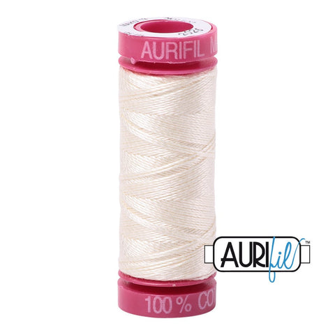 AURIFIL 2026 Chalk Off White Neutral MAKO 12 Weight Wt 54 Yards Spool Quilt Cotton Quilting Thread