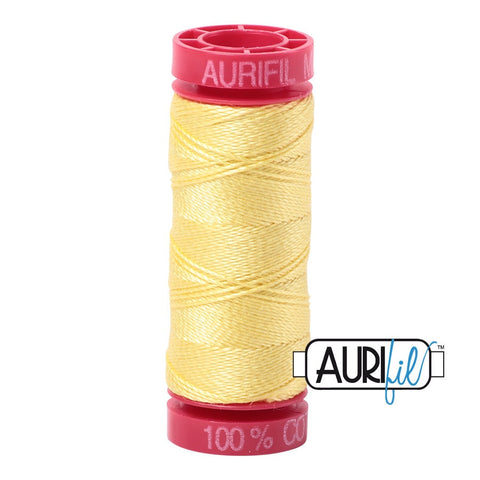 AURIFIL 2115 Lemon Yellow MAKO 12 Weight Wt 54 Yards Spool Quilt Cotton Quilting Thread