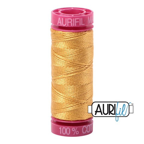 AURIFIL 2132 Tarnished Gold Yellow MAKO 12 Weight Wt 54 Yards Spool Quilt Cotton Quilting Thread