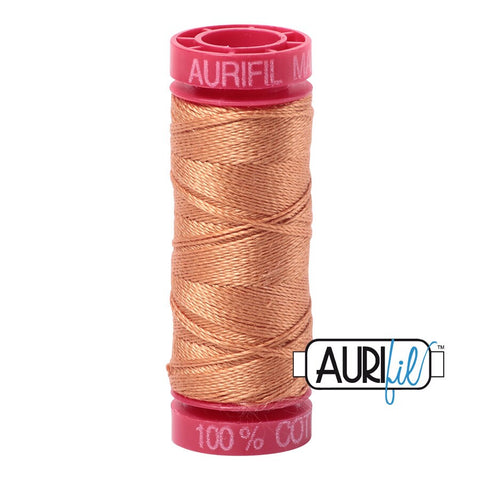 AURIFIL 2210 Caramel Brown MAKO 12 Weight Wt 54 Yards Spool Quilt Cotton Quilting Thread