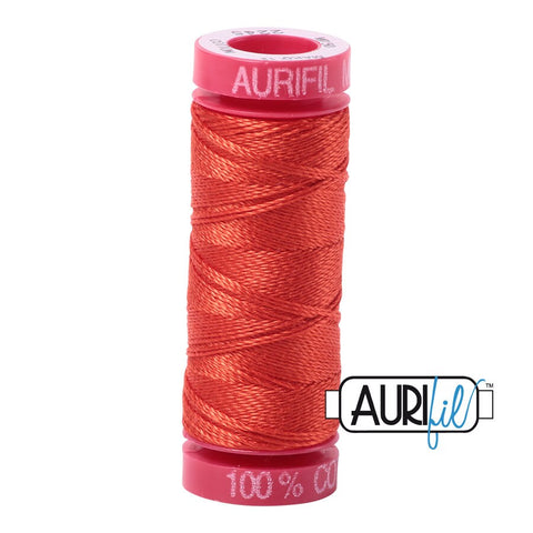 AURIFIL 2245 Red Orange MAKO 12 Weight Wt 54 Yards Spool Quilt Cotton Quilting Thread