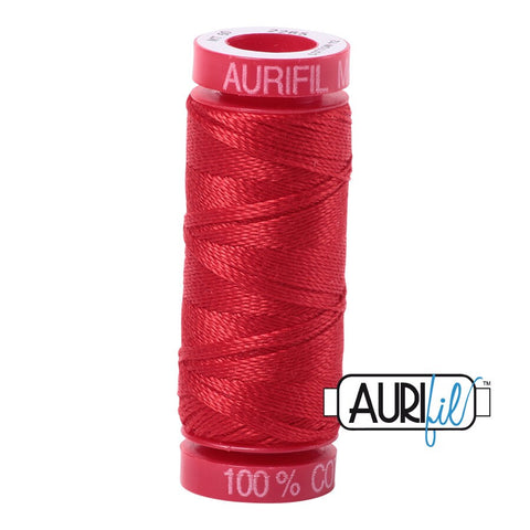 AURIFIL 2265 Lobster Red MAKO 12 Weight Wt 54 Yards Spool Quilt Cotton Quilting Thread