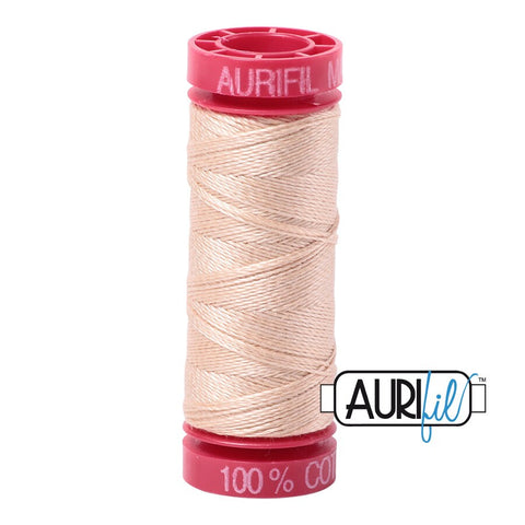 AURIFIL 2315 Pale Flesh Beige Cream MAKO 12 Weight Wt 54 Yards Spool Quilt Cotton Quilting Thread