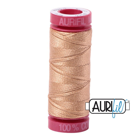 AURIFIL 2318 Cashmere Light Tan Beige MAKO 12 Weight Wt 54 Yards Spool Quilt Cotton Quilting Thread